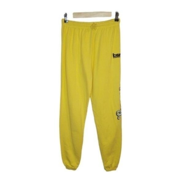 BSR By Samii Ryan Isn't It Lovely Daisy Print Joggers Yellow Size Large - Picture 2 of 6
